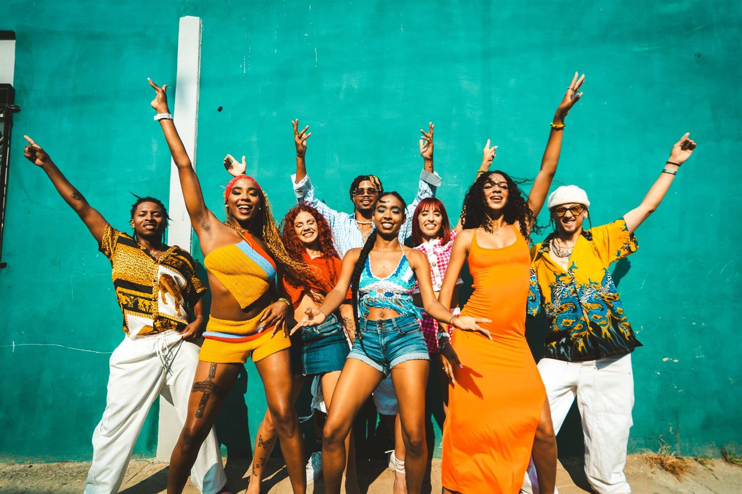 The company dancing in the street in Cali